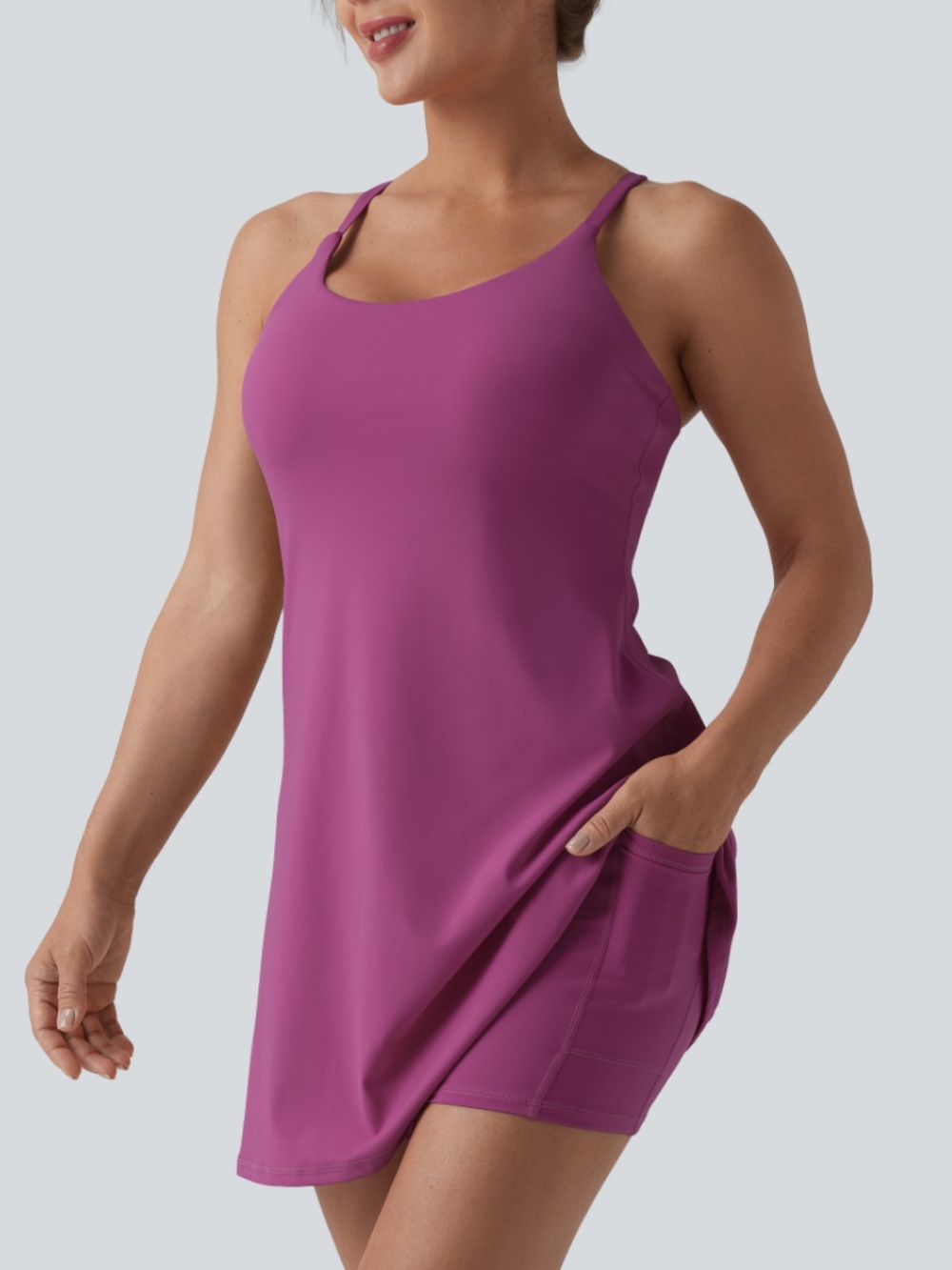 HALARA  Softlyzero Active Dress Large Bust Edition- Ume Purple